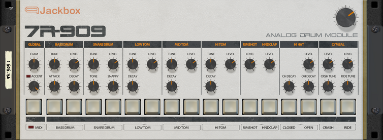 Jackbox 7R-909 Analog Drum Module | Emulated 909 Sound Mod | Shop